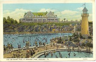Postcard, Hershey Park Swimming Pool, 1933