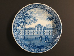 Plate, blue transfer print of Pennsylvania Hospital, c.1810