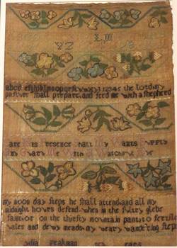 Sampler made by Lydia Speakman, 1784