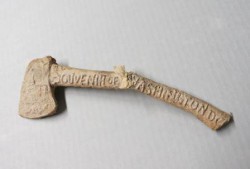 Souvenir hatchet made of U.S. currency, c. 1900