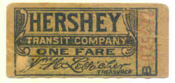 Trolley Ticket, 1913-1929. One fare cost 5 cents.