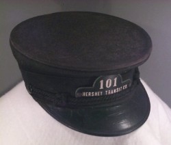 Conductor's hat worn by Hershey trolley conductor Clement Miller.