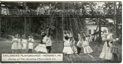 Bar Card featuring image of children's playground at Hershey Park, 1909-1918. Courtesy Hershey Community Archives.
