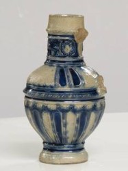 Delft krug or jug, missing handle, c. 1600-1625. From Washington Boro, Lancaster County. (L-1139)