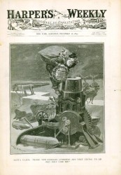 Harper's Weekly from December 16, 1899 featuring an illustration depicting Santa Claus done by one of the political cartoonists of the time, W.A. Rogers