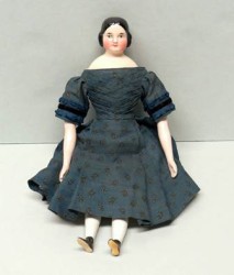 Doll, 1838-1848. Little girls may have received a doll like this at Christmas time.